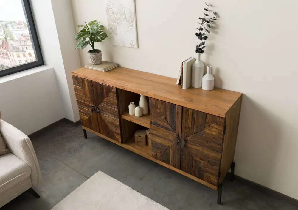 Massivmoebel24 Sideboard LYON, Akazie natur lackiert 2
