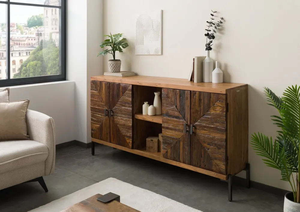 Massivmoebel24 Sideboard LYON, Akazie natur lackiert 3