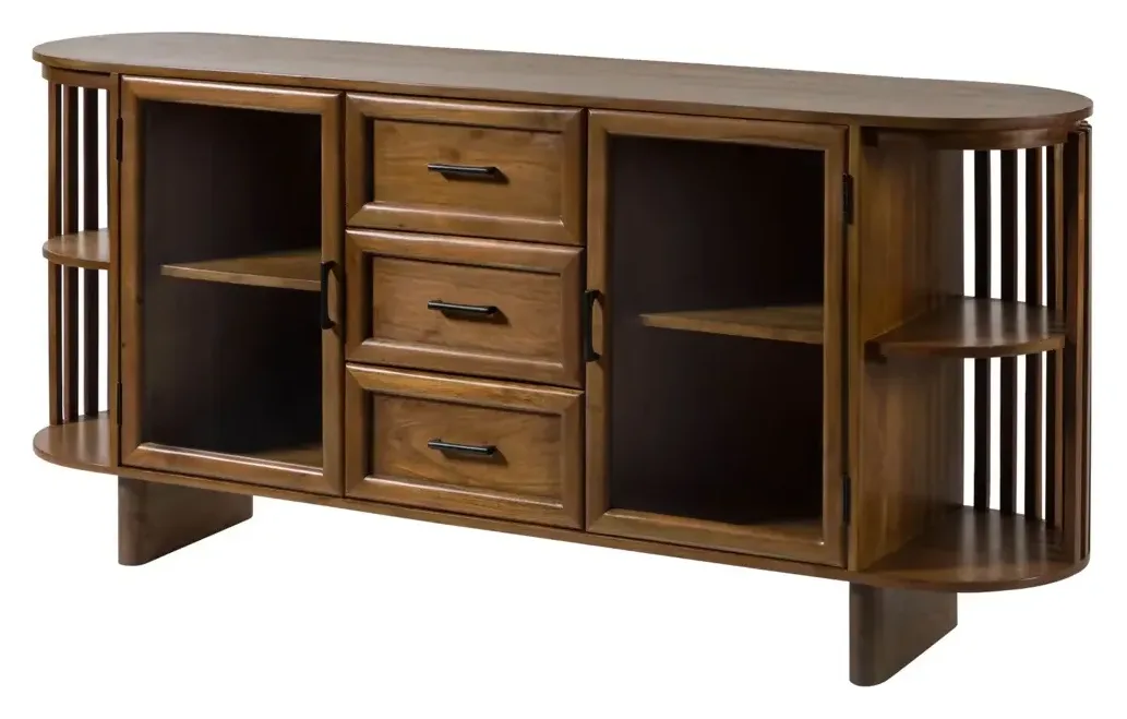 Massivmoebel24 Sideboard MADRID, Akazie natur lackiert