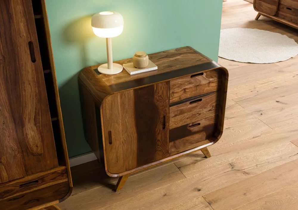 Massivmoebel24 Sideboard MAILAND, Sheesham dunkelbraun 2