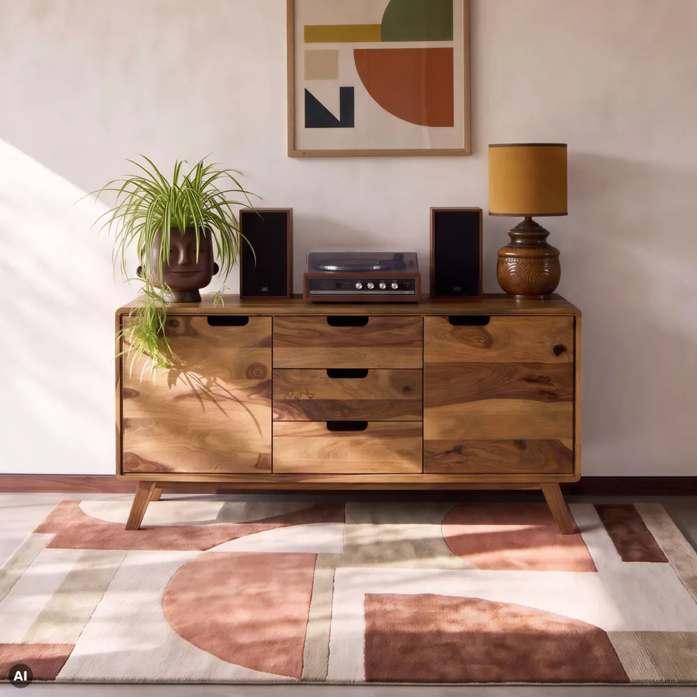 Massivmoebel24 Sideboard MALMÖ 2, Sheesham natur