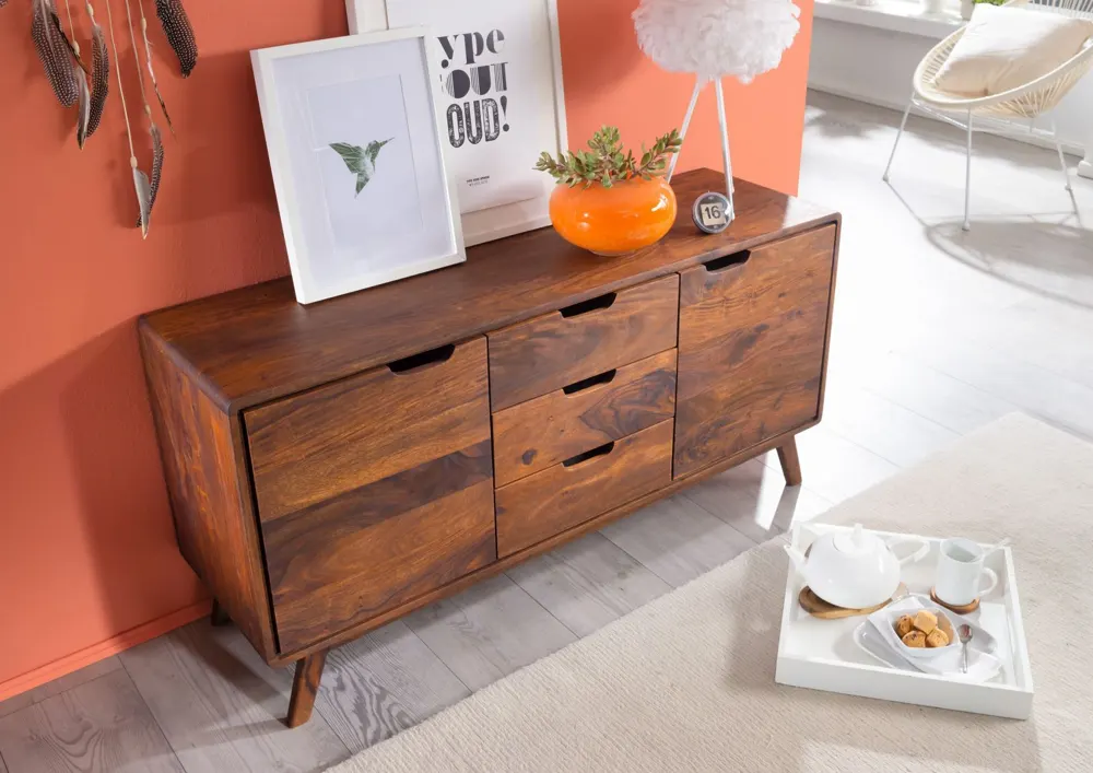 Massivmoebel24 Sideboard MALMÖ 2, Sheesham walnuss gewachst 2