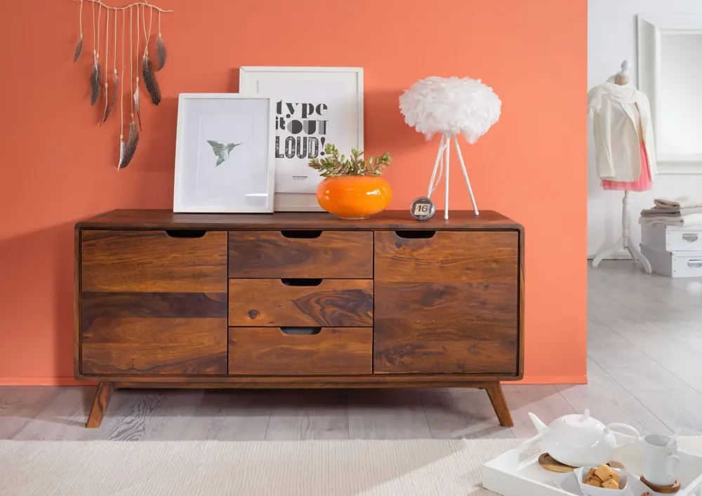 Massivmoebel24 Sideboard MALMÖ 2, Sheesham walnuss gewachst 3