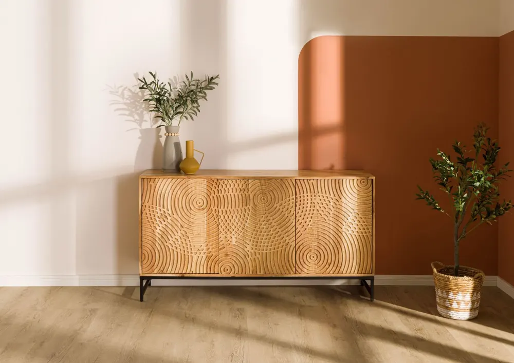 Massivmoebel24 Sideboard MARRAKESCH, Akazie natur lackiert