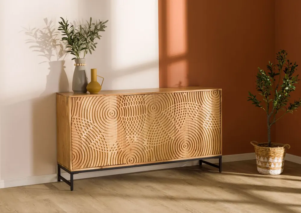 Massivmoebel24 Sideboard MARRAKESCH, Akazie natur lackiert 3