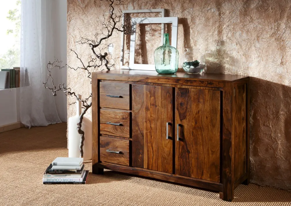 Massivmoebel24 Sideboard METRO LIFE, Sheesham honey lackiert