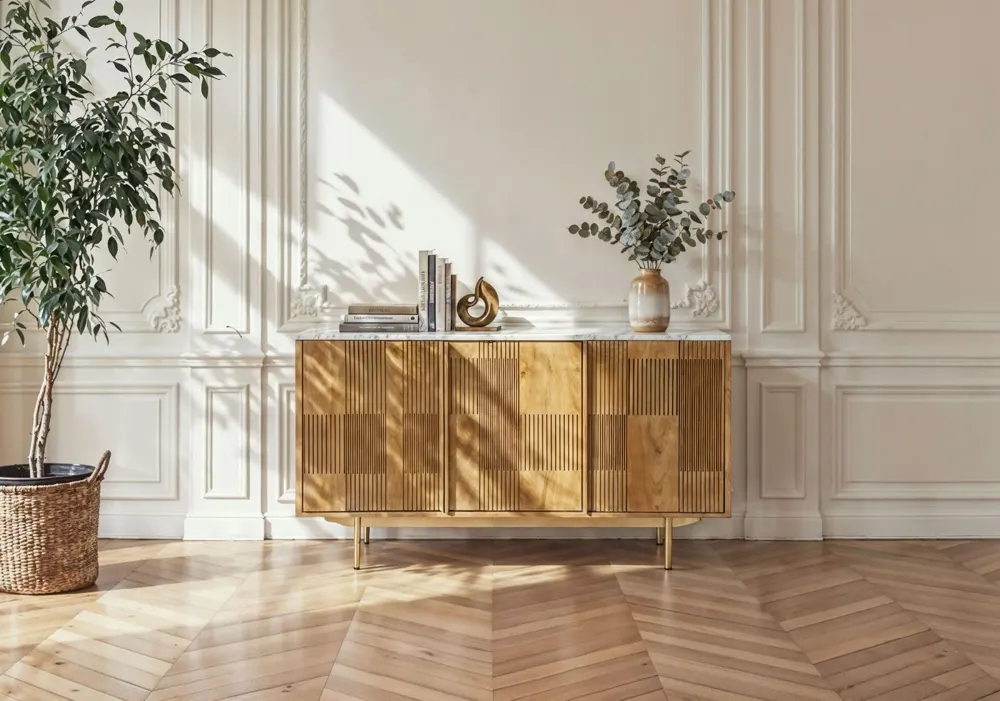 Massivmoebel24 Sideboard MIAMI, Mango hellbraun geölt
