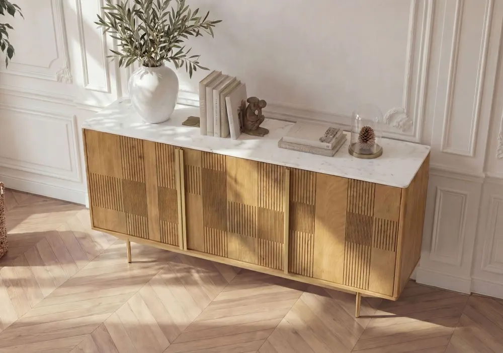 Massivmoebel24 Sideboard MIAMI, Mango hellbraun geölt 2