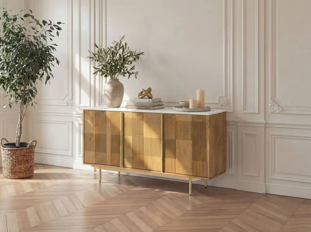Massivmoebel24 Sideboard MIAMI, Mango hellbraun geölt 3