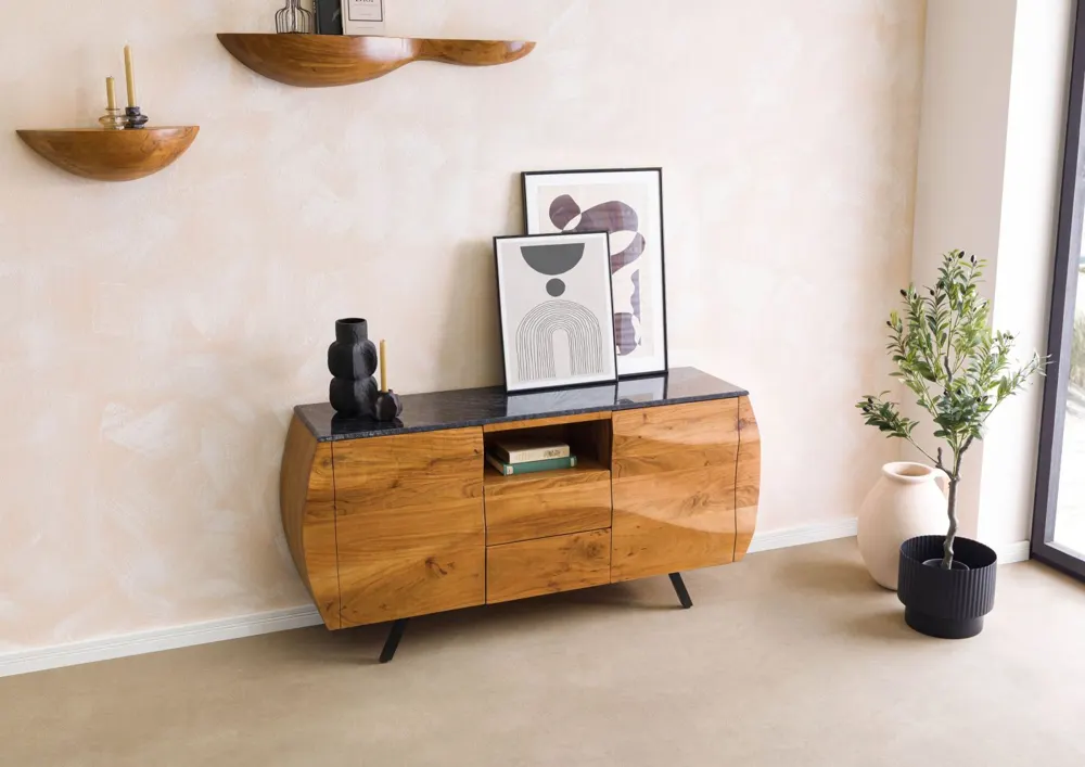 Massivmoebel24 Sideboard MONTREAL, Akazie natur lackiert 3