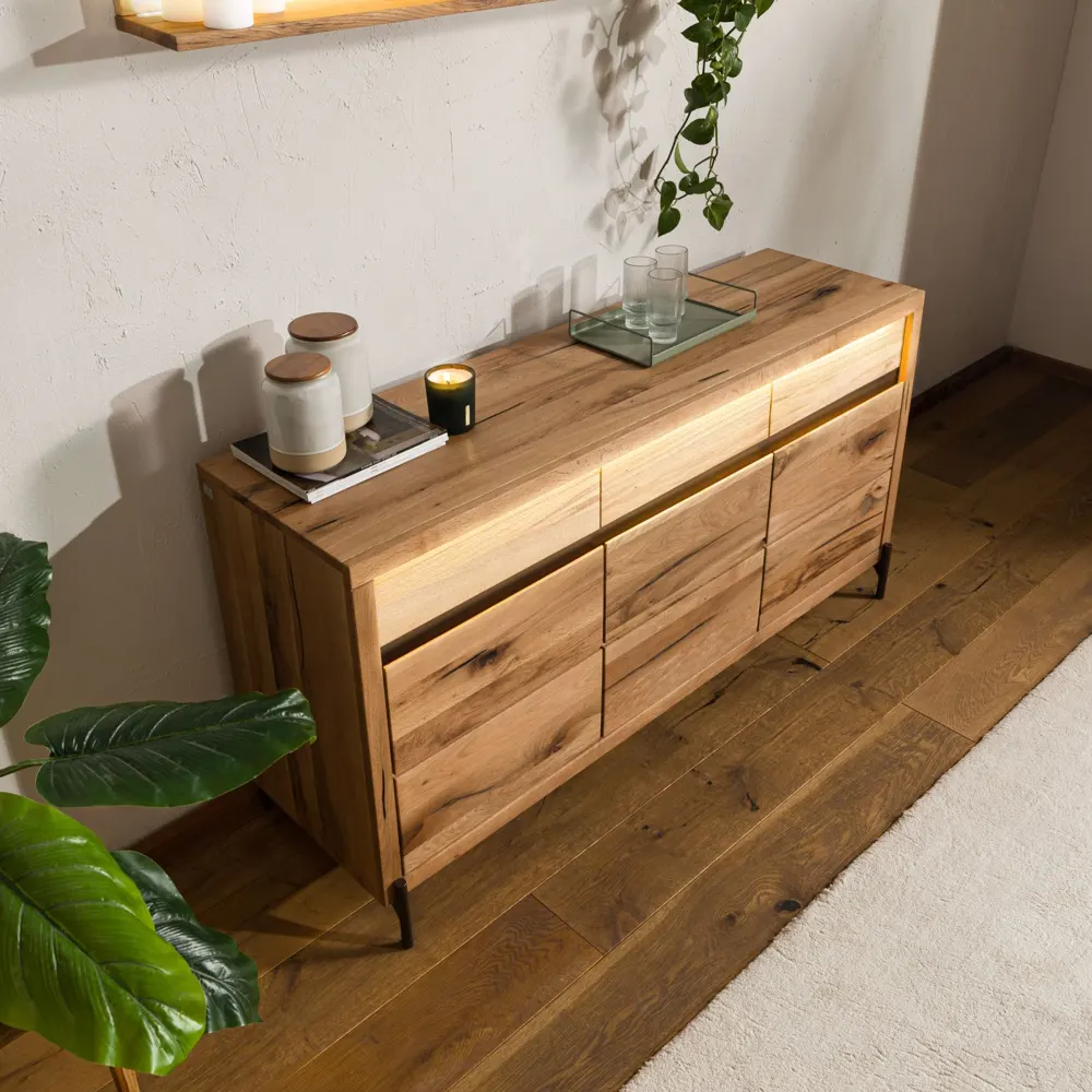 Massivmoebel24 Sideboard MONTREUX LUX, Wild-/Zerreiche natur 3