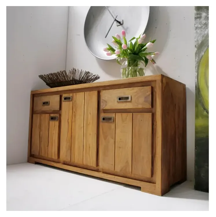 Massivmoebel24 Sideboard NATURE BROWN, Sheesham braun geölt
