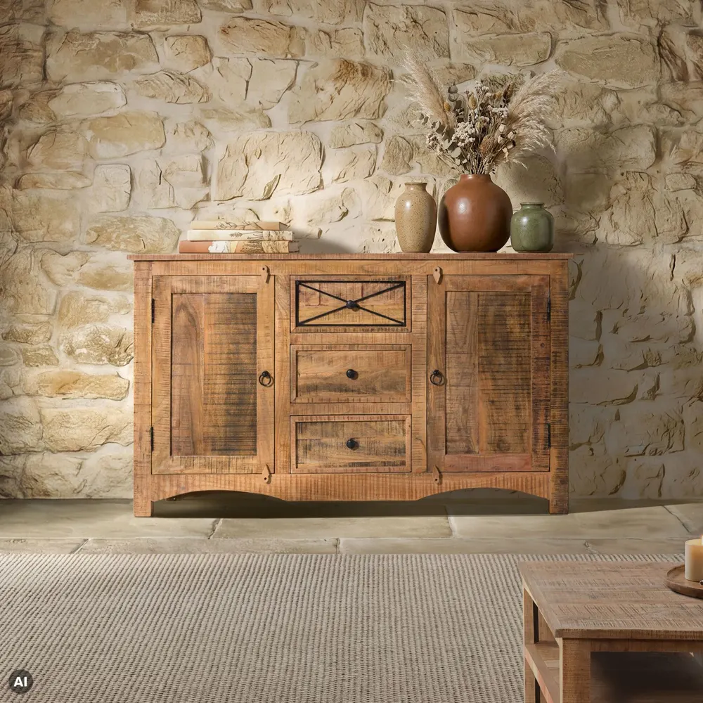 Massivmoebel24 Sideboard NATURE OF SPIRIT, Akazie natur