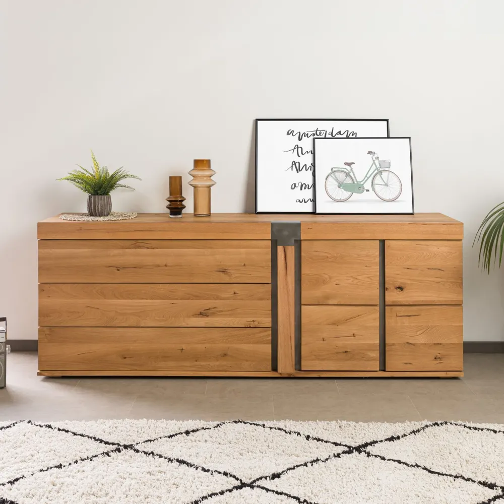 Massivmoebel24 Sideboard NEW AMSTERDAM, Eiche natur geölt