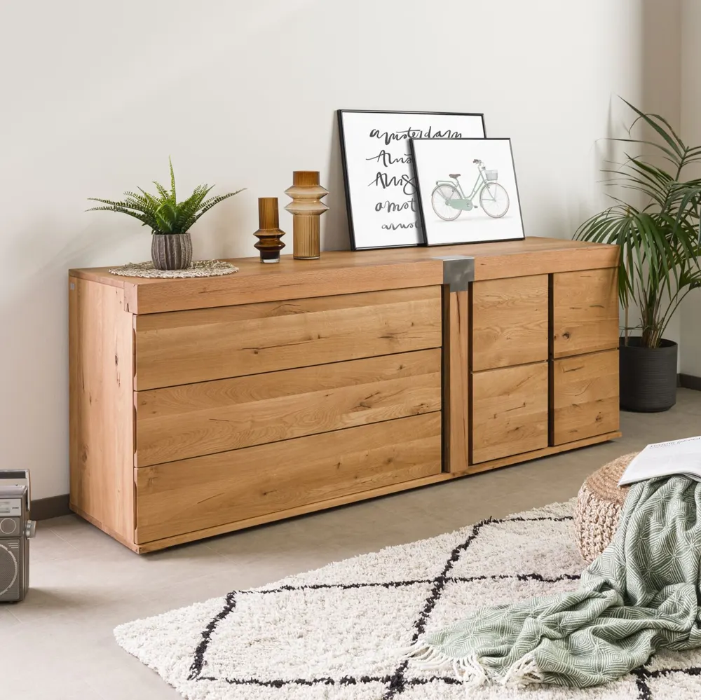 Massivmoebel24 Sideboard NEW AMSTERDAM, Eiche natur geölt 2
