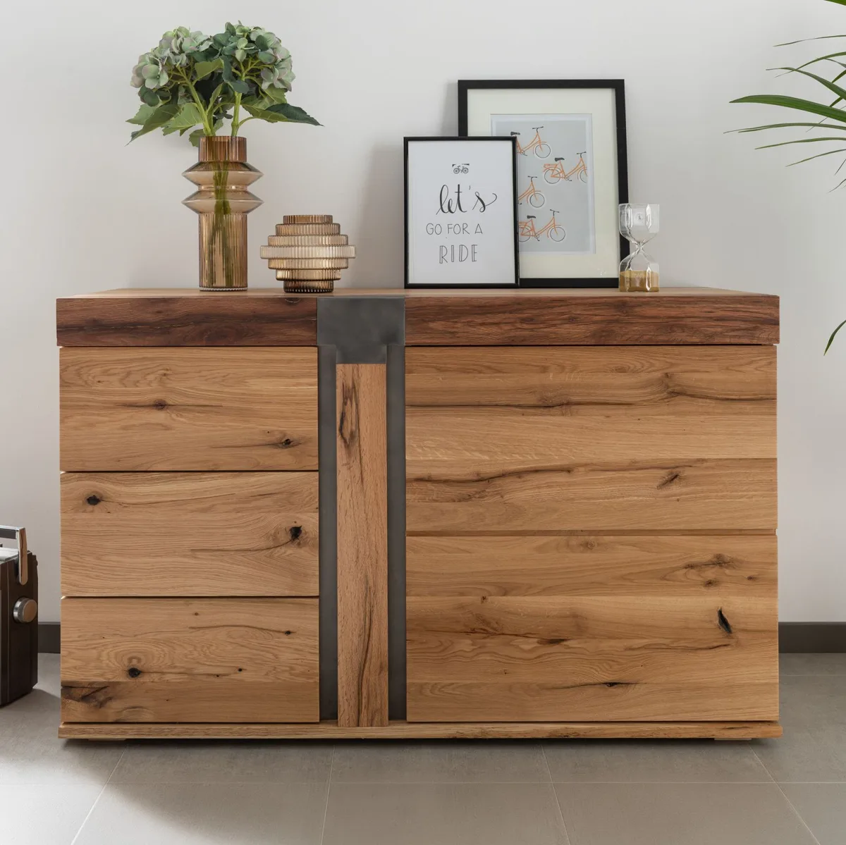 Massivmoebel24 Sideboard NEW AMSTERDAM, Wildeiche natur