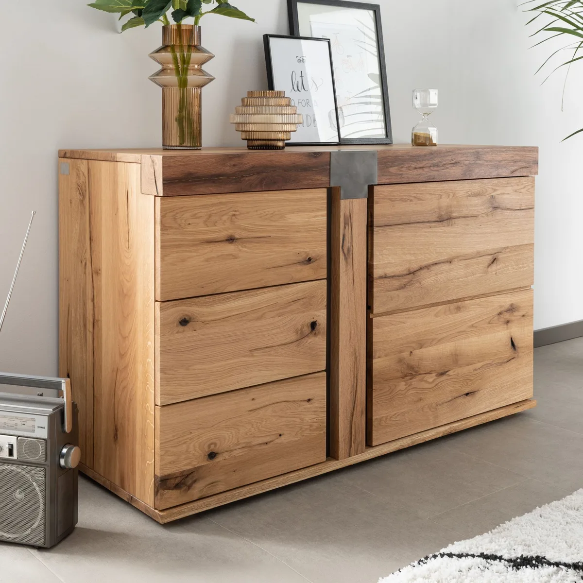 Massivmoebel24 Sideboard NEW AMSTERDAM, Wildeiche natur 2