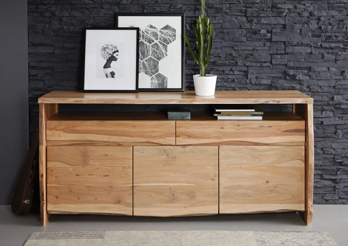 Massivmoebel24 Sideboard PURE ACACIA, Akazie natur lackiert 3