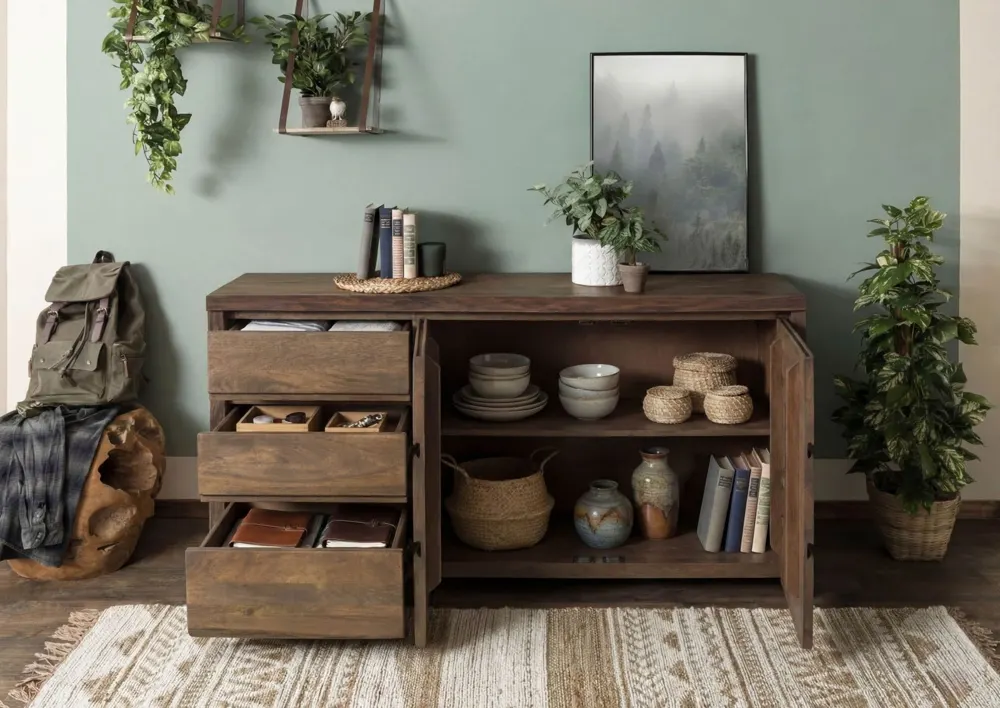 Massivmoebel24 Sideboard PURE MANGO, Mango braun geölt 3