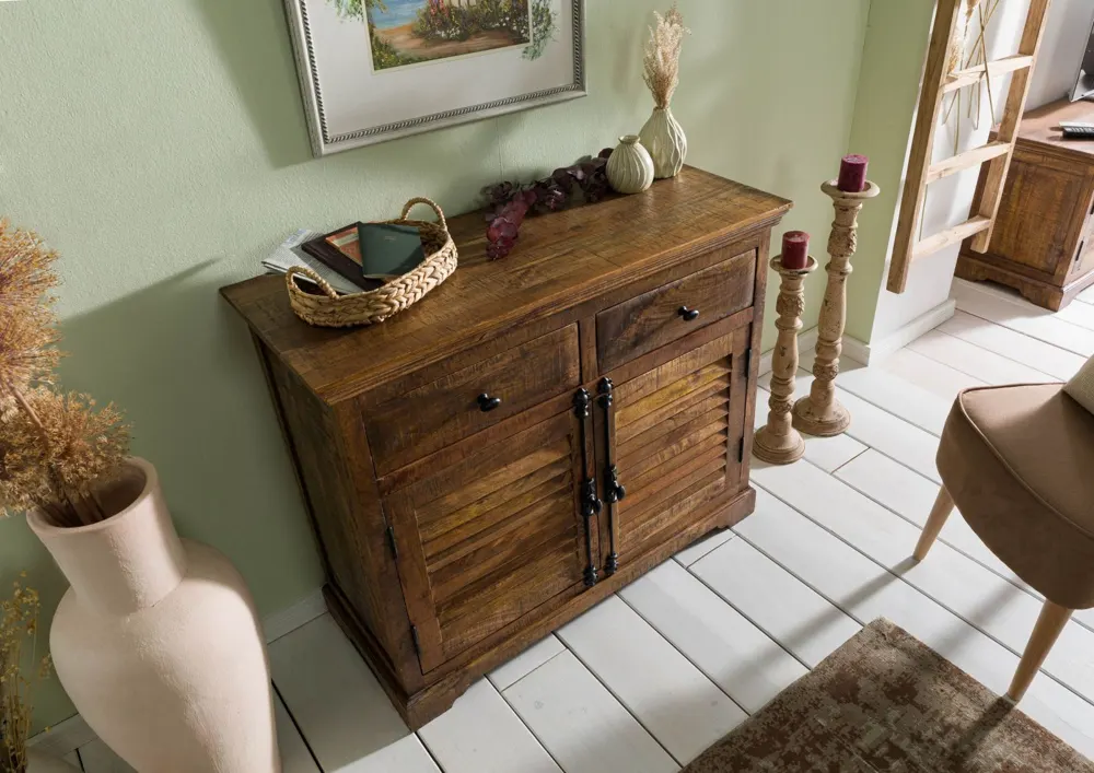 Massivmoebel24 Sideboard RODEZ, Mangoholz dunkelbraun 2