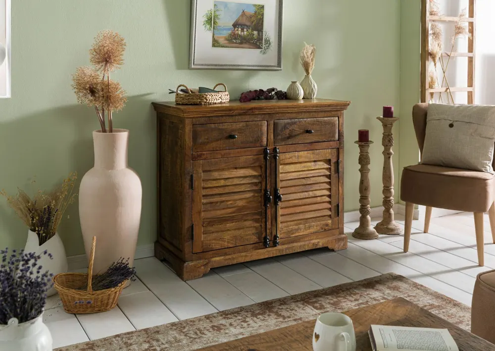 Massivmoebel24 Sideboard RODEZ, Mangoholz dunkelbraun 3