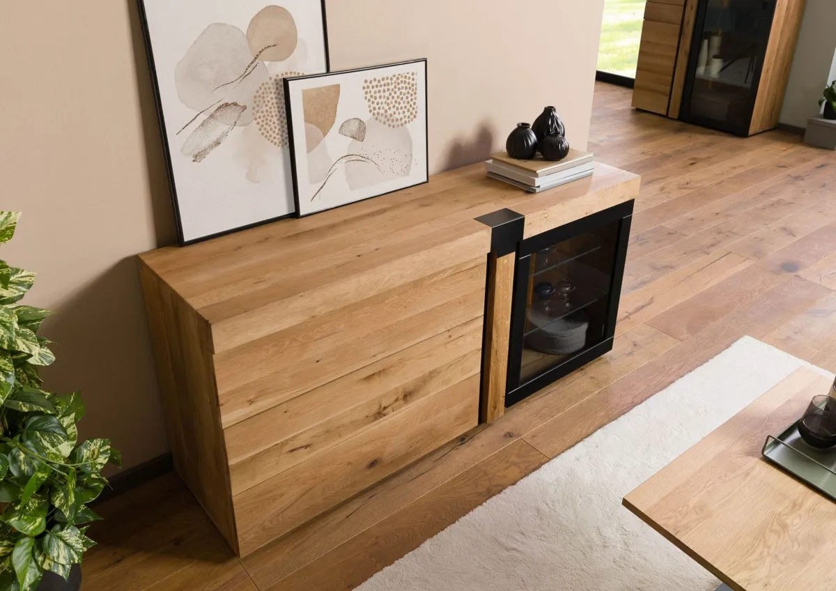 Massivmoebel24 Sideboard ROTTERDAM, Wildeiche natur geölt 2