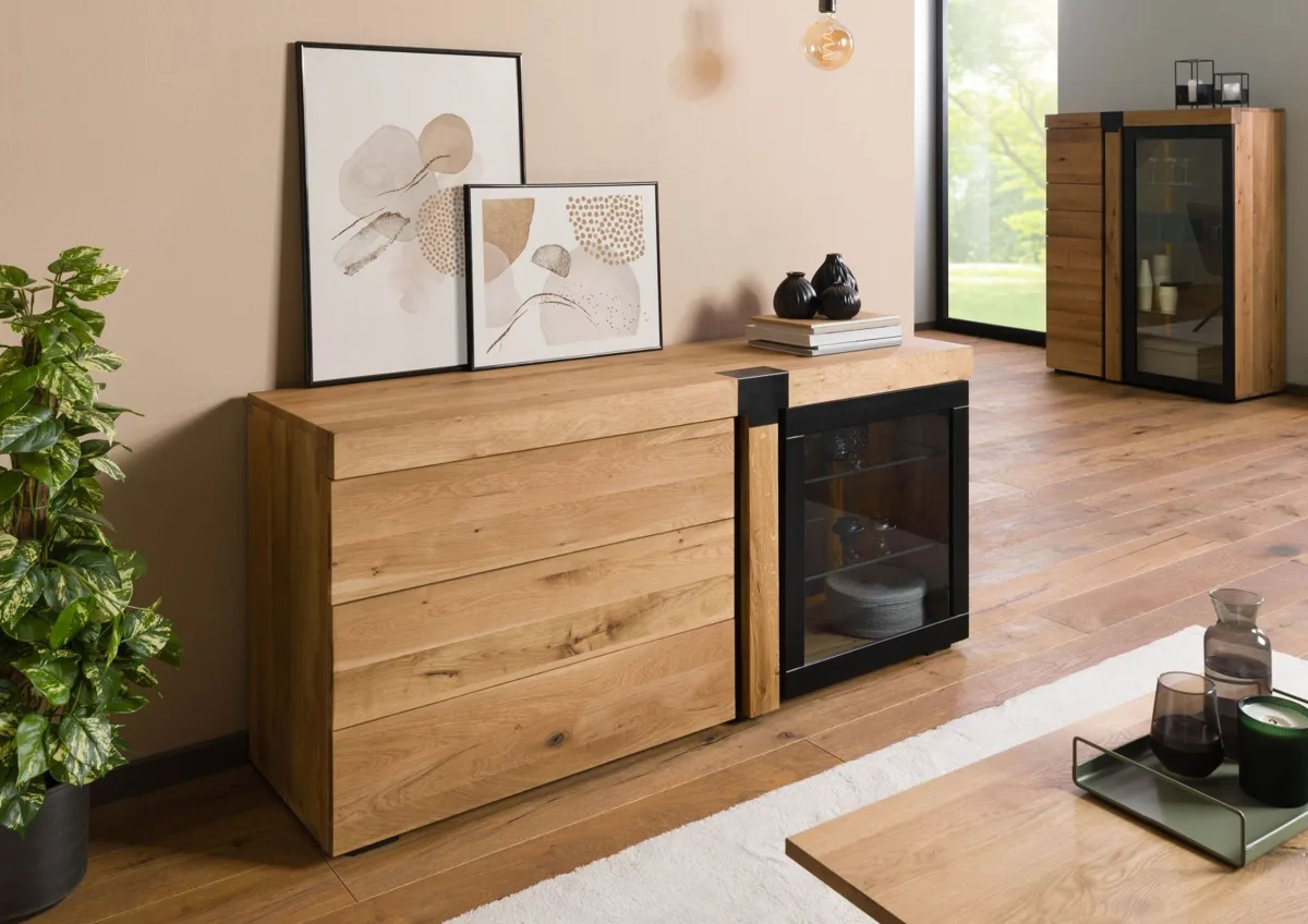 Massivmoebel24 Sideboard ROTTERDAM, Wildeiche natur geölt 3