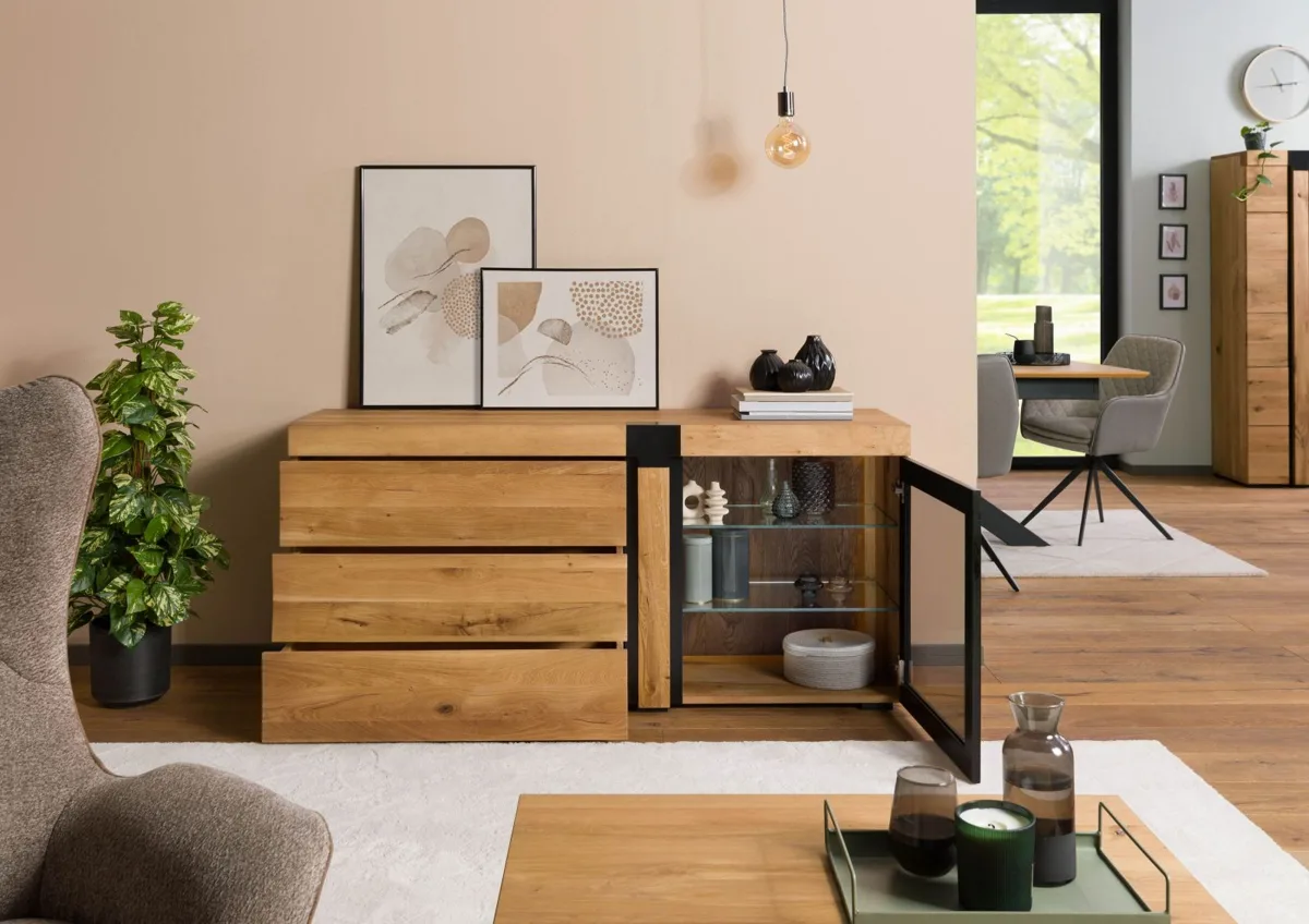 Massivmoebel24 Sideboard ROTTERDAM, Wildeiche natur geölt 4