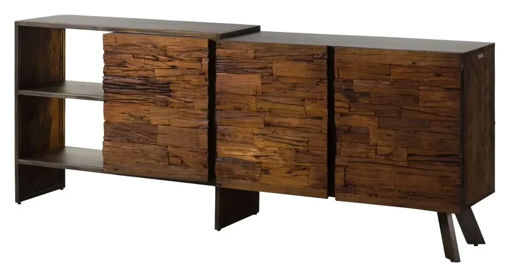 Massivmoebel24 Sideboard SEVILLA, Akazie Altholz braun