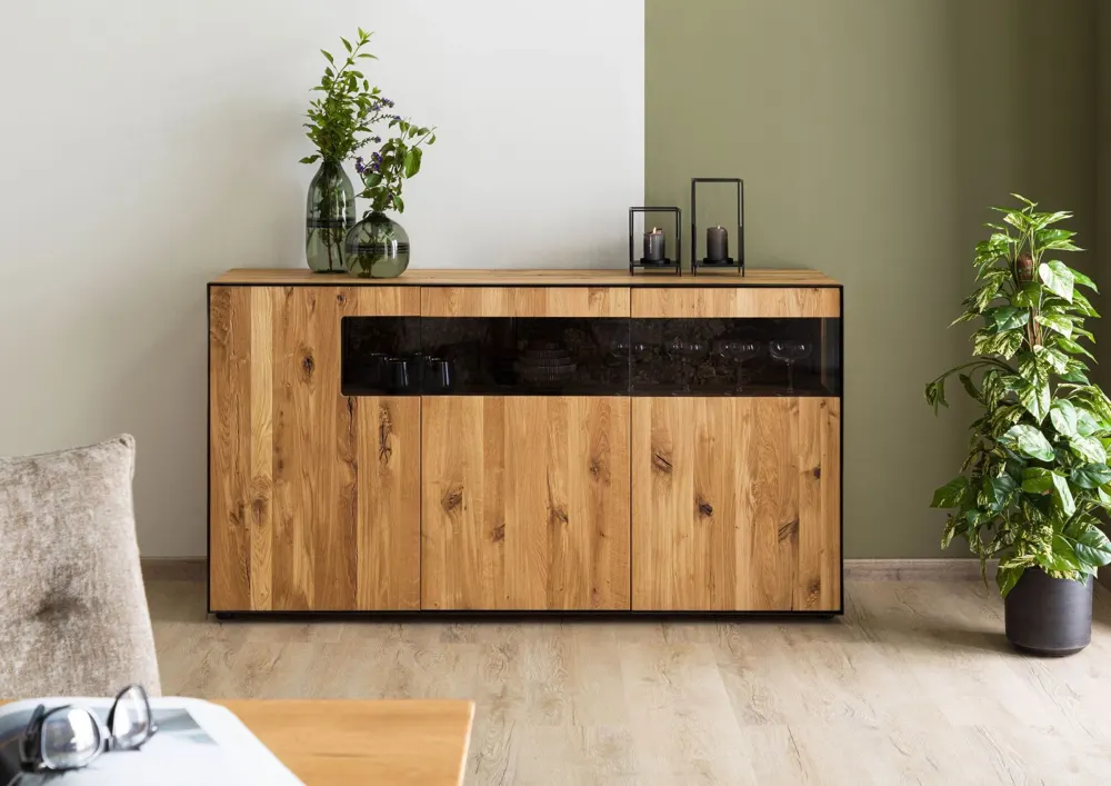 Massivmoebel24 Sideboard STARNBERG, Wildeiche natur geölt