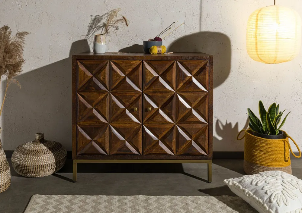 Massivmoebel24 Sideboard STILMÖBEL, Mangoholz braun lackiert 3