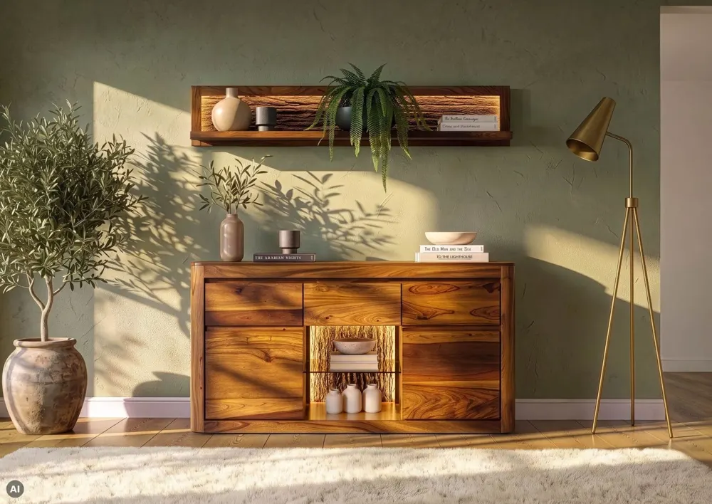 Massivmoebel24 Sideboard TORONTO LUX, Sheesham walnuss