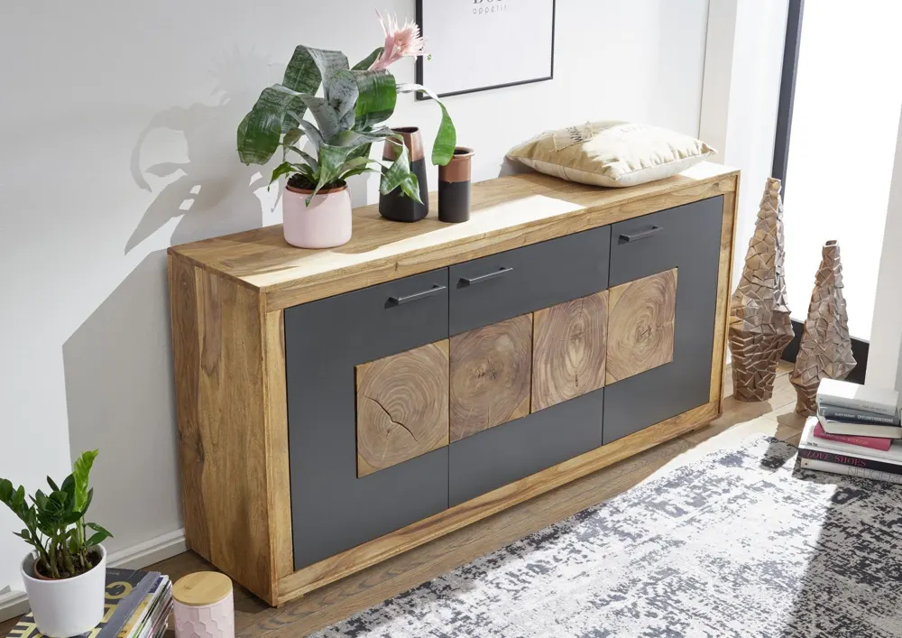 Massivmoebel24 Sideboard TURIN, Sheesham gebeizt 2