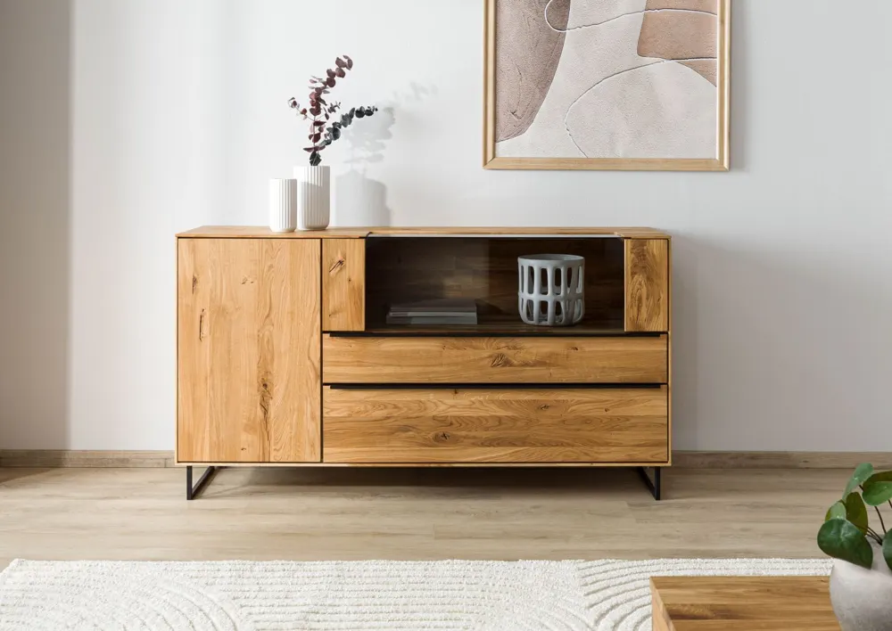 Massivmoebel24 Sideboard WIEN, Wildeiche natur geölt 2
