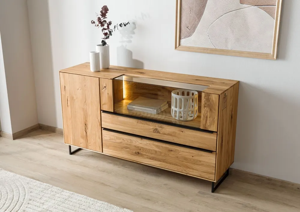 Massivmoebel24 Sideboard WIEN, Wildeiche natur geölt 3