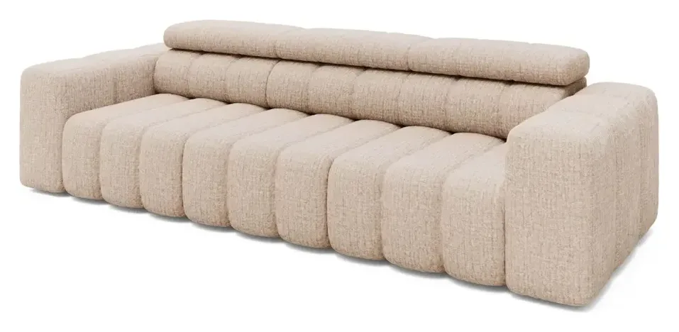 Massivmoebel24 Sofa 3-Sitzer KONSTANTIN, Chenille beige 2