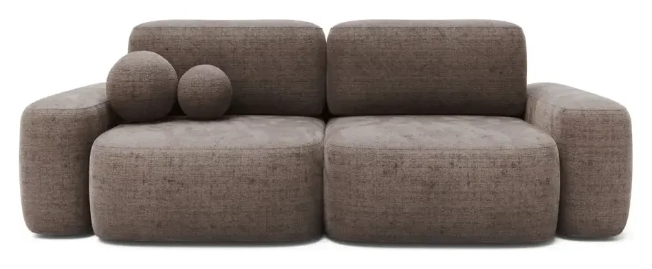 Massivmoebel24 Sofa LEVI, Chenille grau