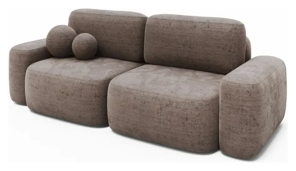 Massivmoebel24 Sofa LEVI, Chenille grau 2