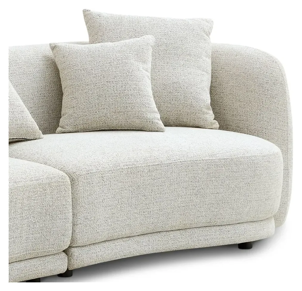 Massivmoebel24 Sofa LUCA, 2-Sitzer Bouclé hellgrau meliert 2