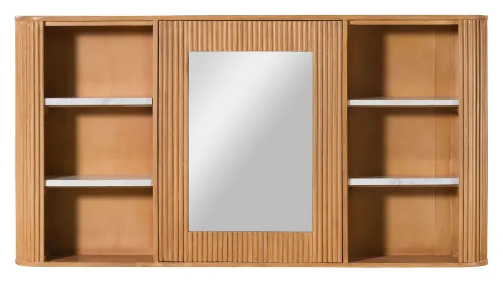 Massivmoebel24 Spiegelschrank BARCELONA, Mango natur