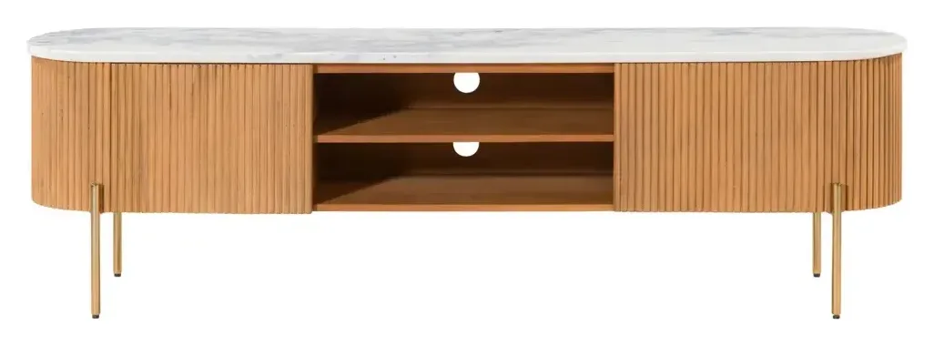 Massivmoebel24 TV-Board BARCELONA, Mango natur lackiert