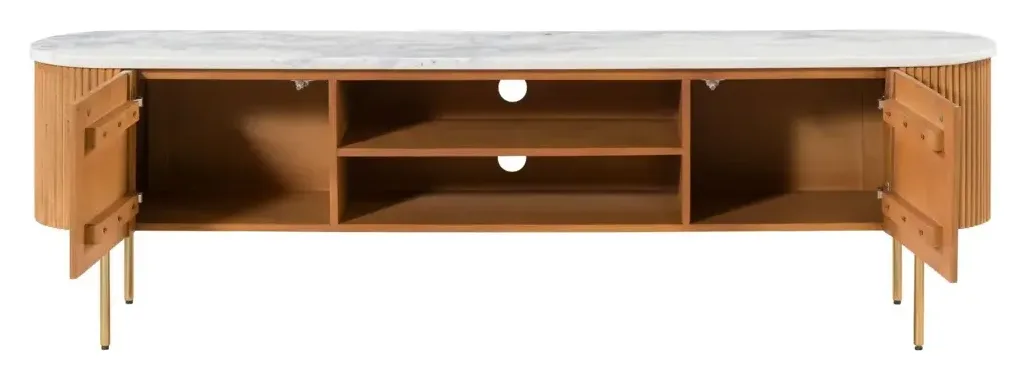 Massivmoebel24 TV-Board BARCELONA, Mango natur lackiert 2