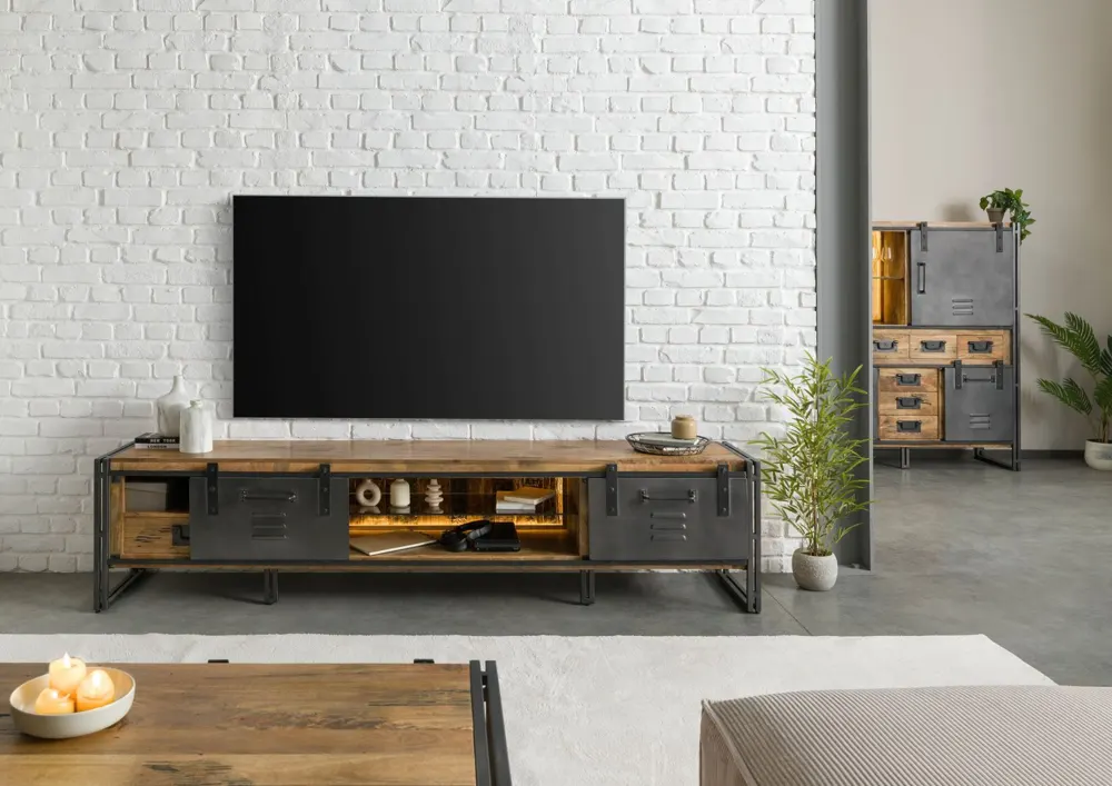 Massivmoebel24 TV-Board BLACKBURN LUX, Mango natur