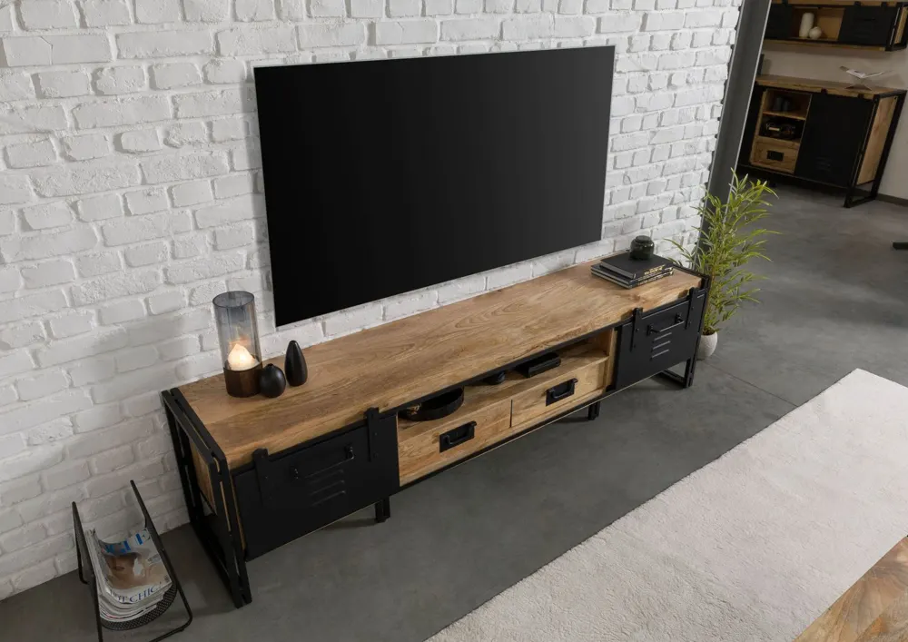 Massivmoebel24 TV-Board BLACKBURN, Mango natur lackiert 2