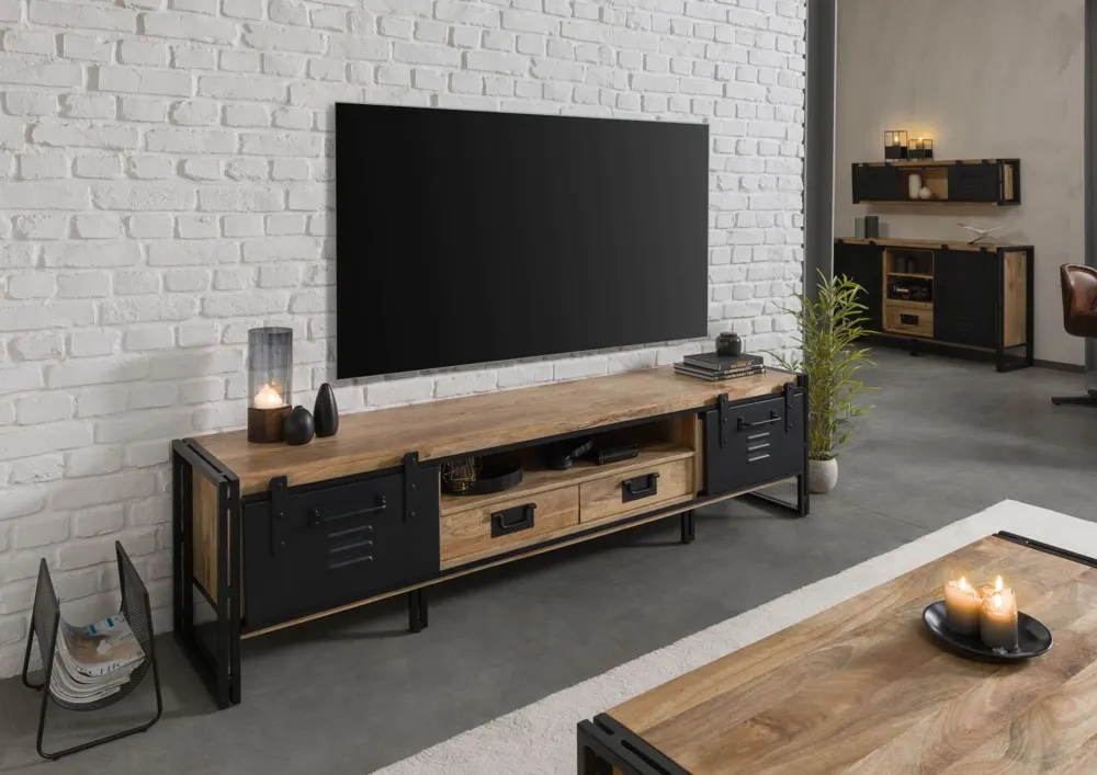 Massivmoebel24 TV-Board BLACKBURN, Mango natur lackiert 3