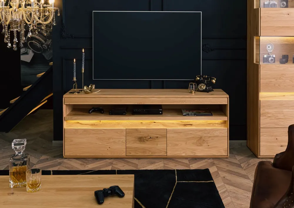 Massivmoebel24 TV-Board CARDIFF, Wildeiche natur geölt