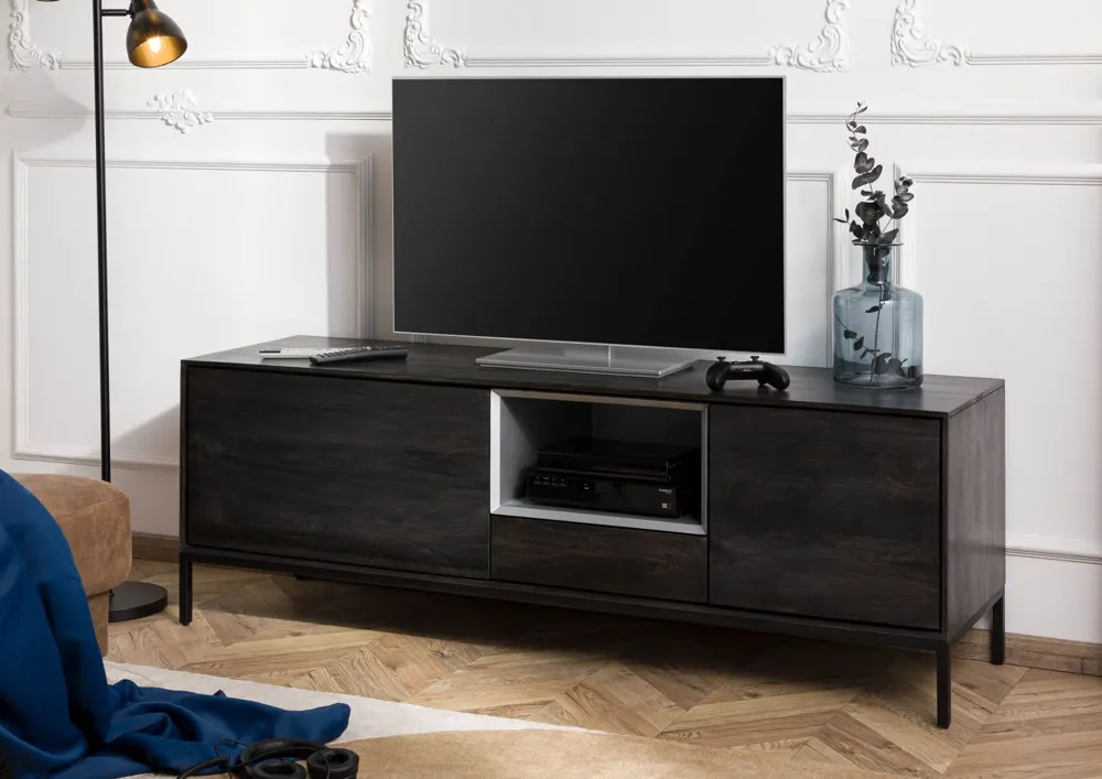 Massivmoebel24 TV-Board CHICAGO, Mango dunkelgrau geölt 3