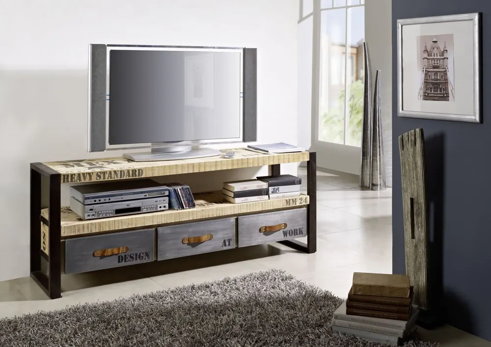 Massivmoebel24 TV-Board FACTORY, Mangoholz natur