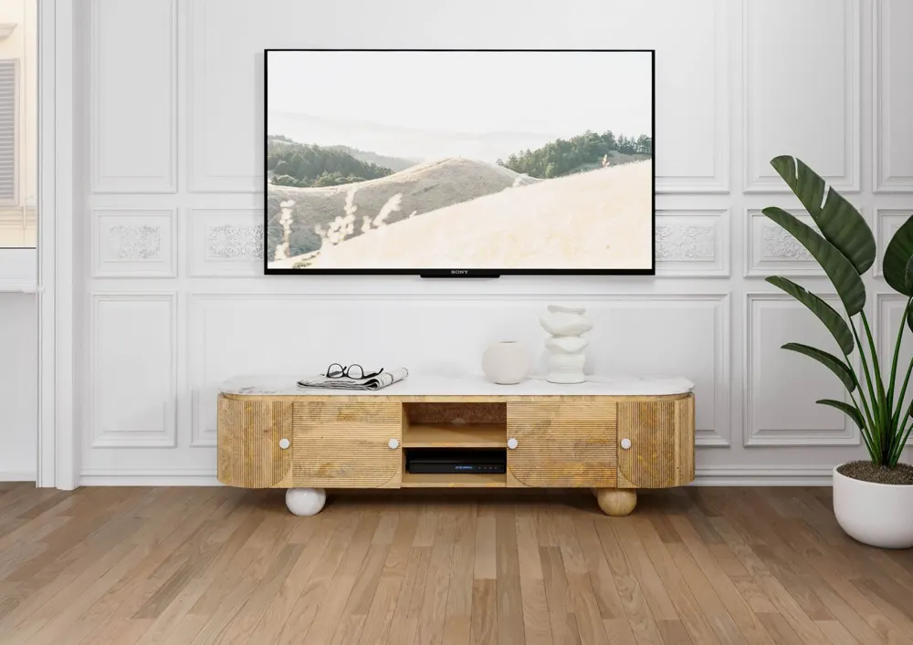Massivmoebel24 TV-Board FLORENZ, Mango natur lackiert