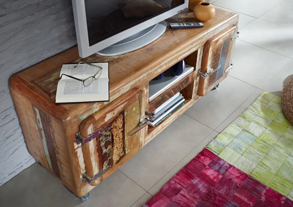 Massivmoebel24 TV-Board FREEZY, Altholz mehrfarbig lackiert 2